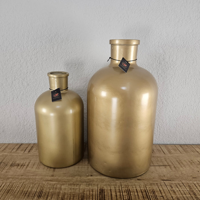 Bottle matt gold colored 27 cm