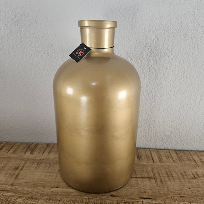 Bottle matt gold colored 36 cm