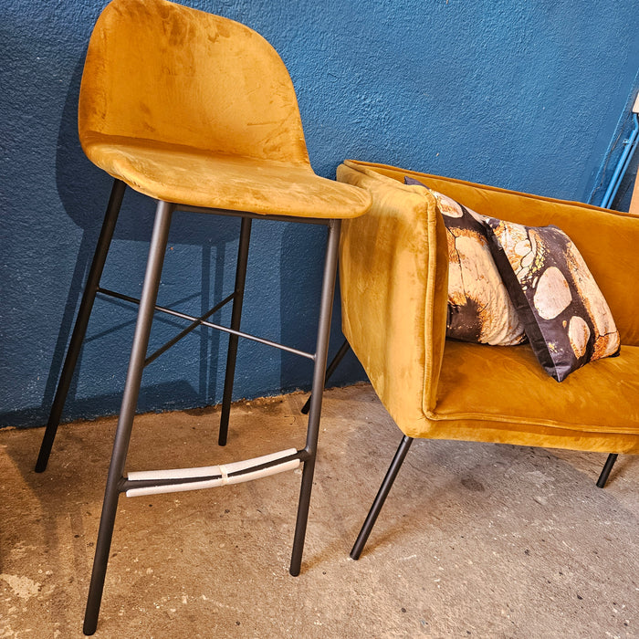 Bar stool Asha ocher yellow (E1)