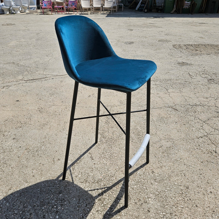 Bar stool Asha velvet blue (E1)