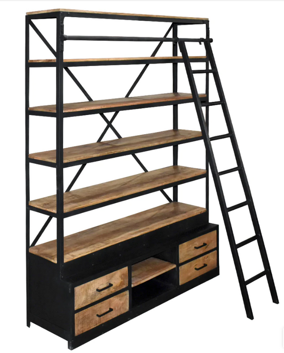 Boekenkast met ladder 160*45*225cm (C2)