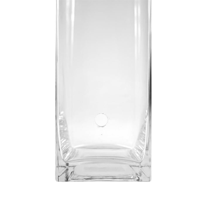 Jarrón cuadrado con agujero - transparente - 50 cm